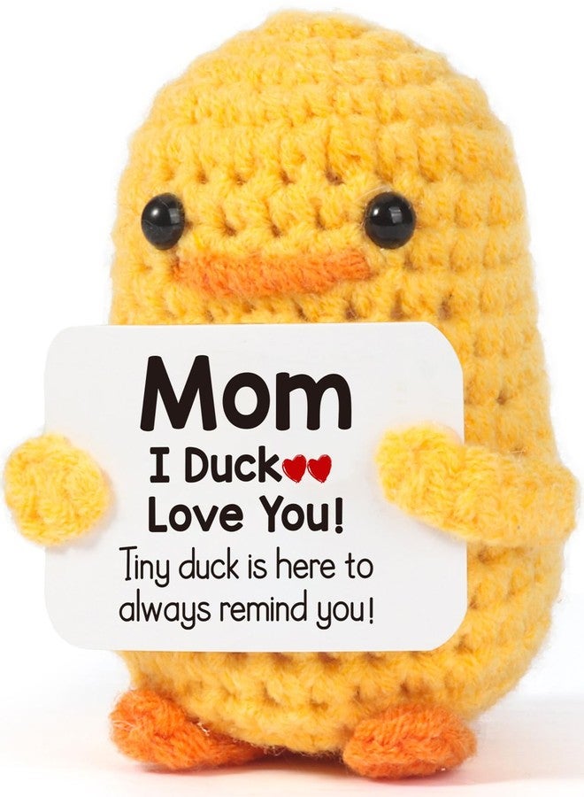 MBL Gifts for Mom Valentines Birthday - Funny Small Crochet Duck Valentine's Day Birthday Mother's Christmas Stocking Stuffers Unique Gift for Mama Mother from Daughter Son, I Duck Love You Mom - Image 1